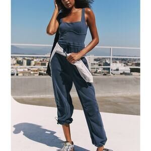 Free People Inbound Onesie Midnight Navy Size Small NWT Chic Comfy Stretchy